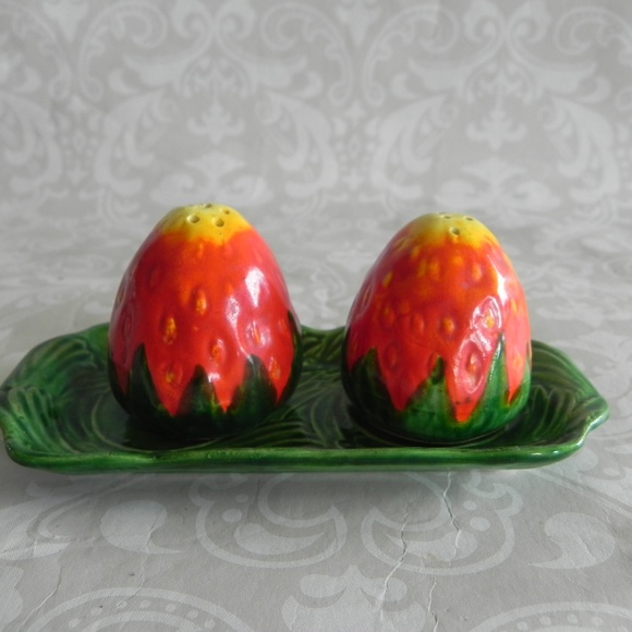 Rossetti Other - Strawberry Salt & Pepper Shakers with Tray